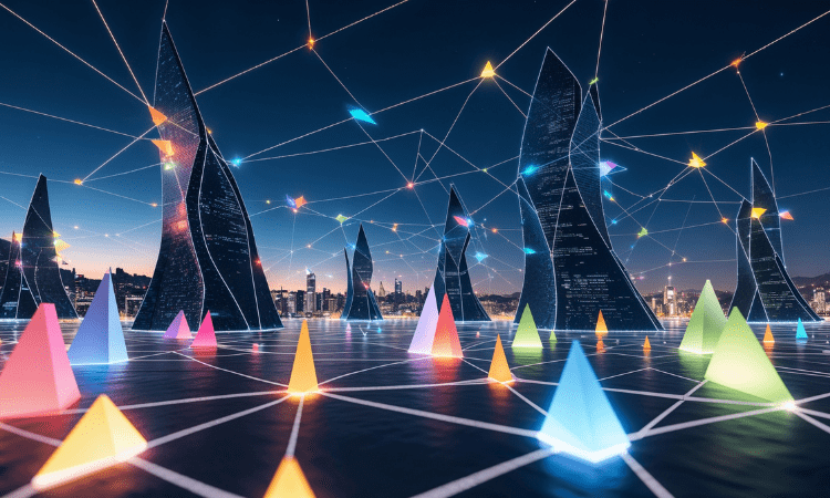 decentralized data marketplace illustration.