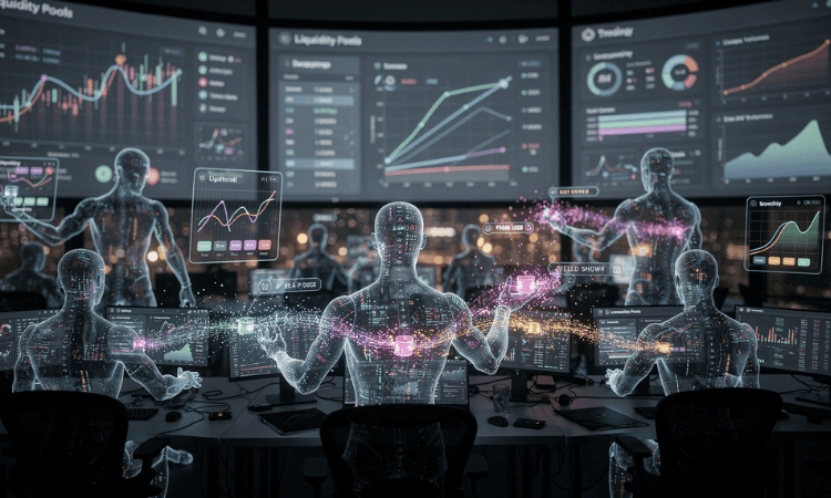 crypto AI agents optimizing DeFi liquidity.