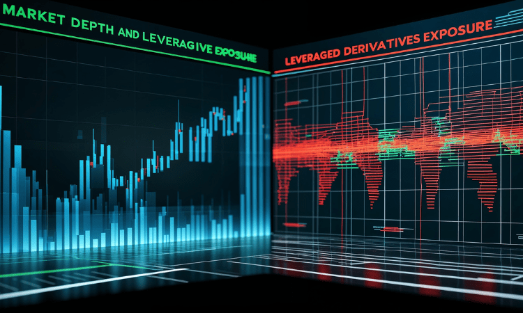 Difference between spot depth and leveraged crypto market liquidity.