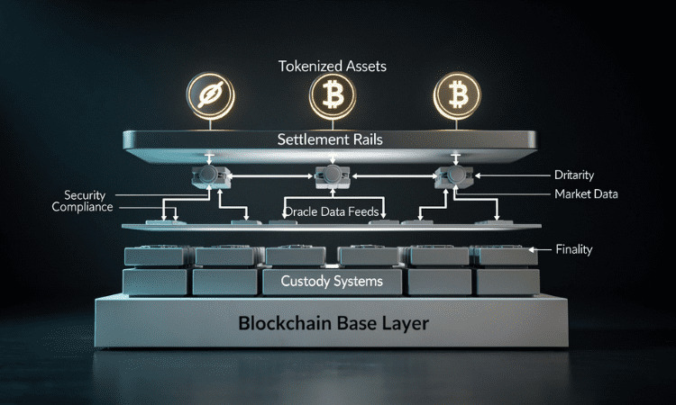 tokenized assets supported by blockchain financial infrastructure layers