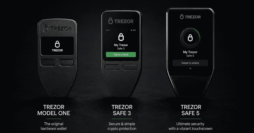 best Trezor wallet comparison between Safe 3 Safe 5 and Model One